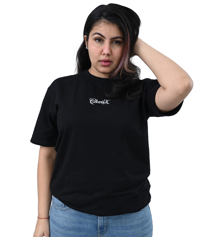 ClovisX Oversized T-Shirt - Black Plain