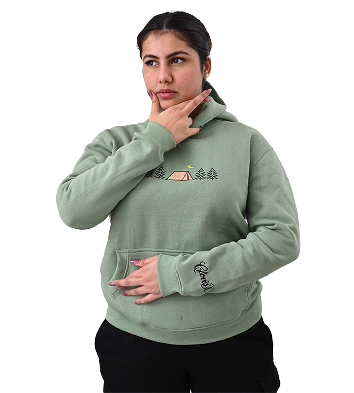 Embroidered Hoodie - F Soft Sage(SG)