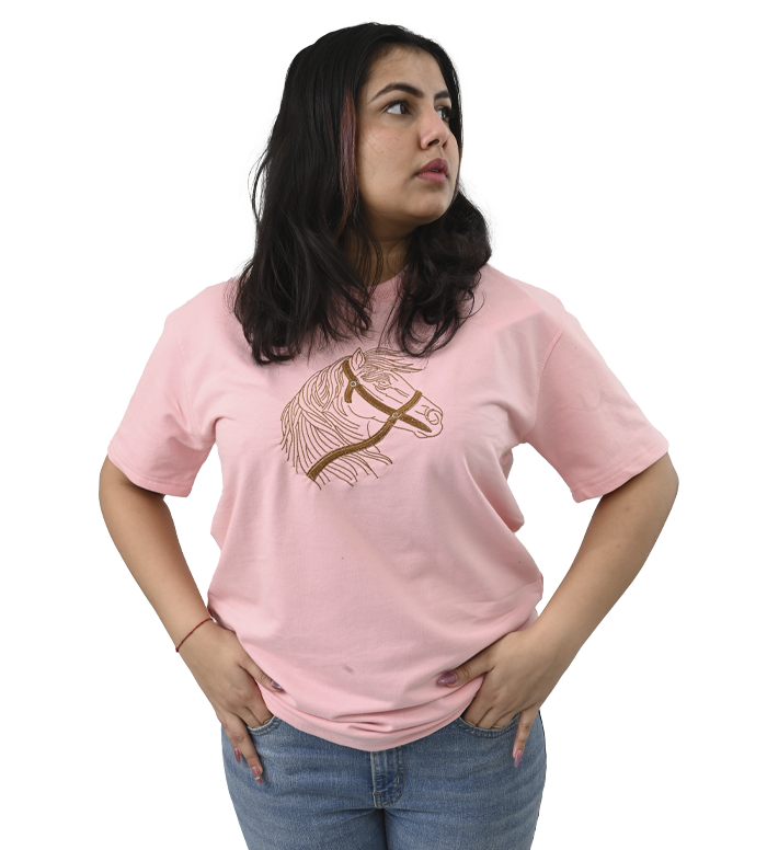 Embroidered Oversized T-shirts Pink