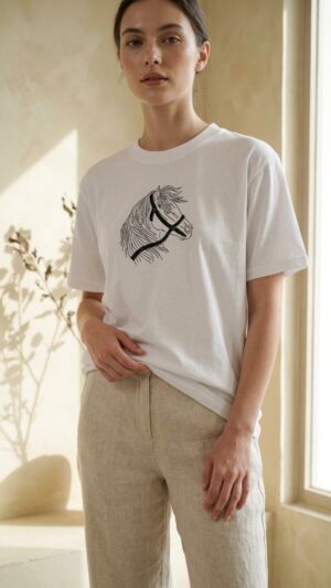 White - Embroidered oversized T-shirts